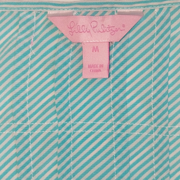 Lilly Pulitzer Blue & white Stripe Silk Tank Top M - Picture 3 of 7